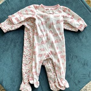 Set of 2 - Pink print onesies